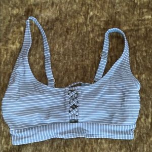 Blue Striped Bikini Set